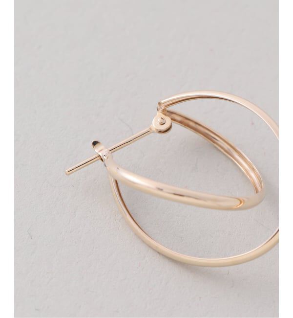 Lilas by Spick&Span「20mm2ラインカーブフープピアス K10（両耳）」|ピアス|