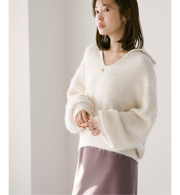 NOBLE「フェザーカノコスキッパーニット」|ニット・セーター|ナチュラル