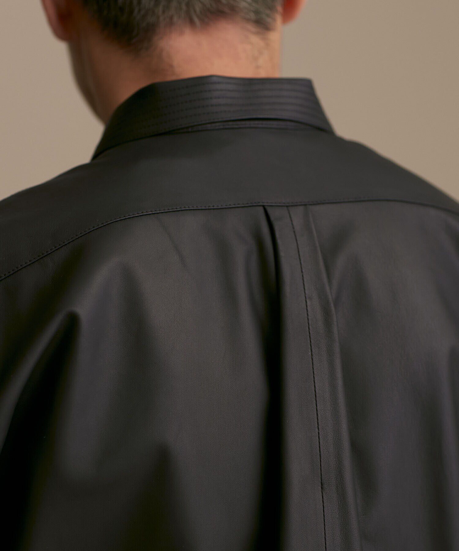 nano･universe「LB.01/レギュラーカラー ロングスリーブ レザーシャツ」|ライダースジャケット|