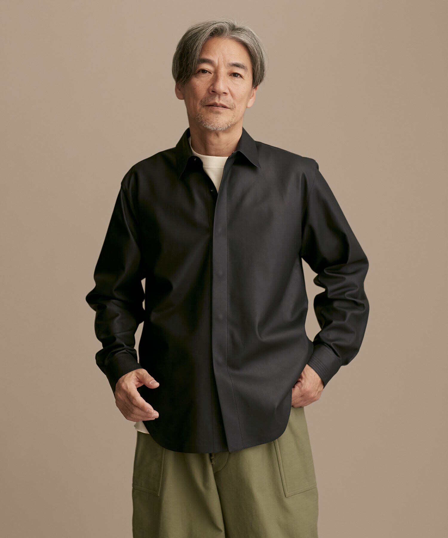 nano･universe「LB.01/レギュラーカラー ロングスリーブ レザーシャツ」|ライダースジャケット|