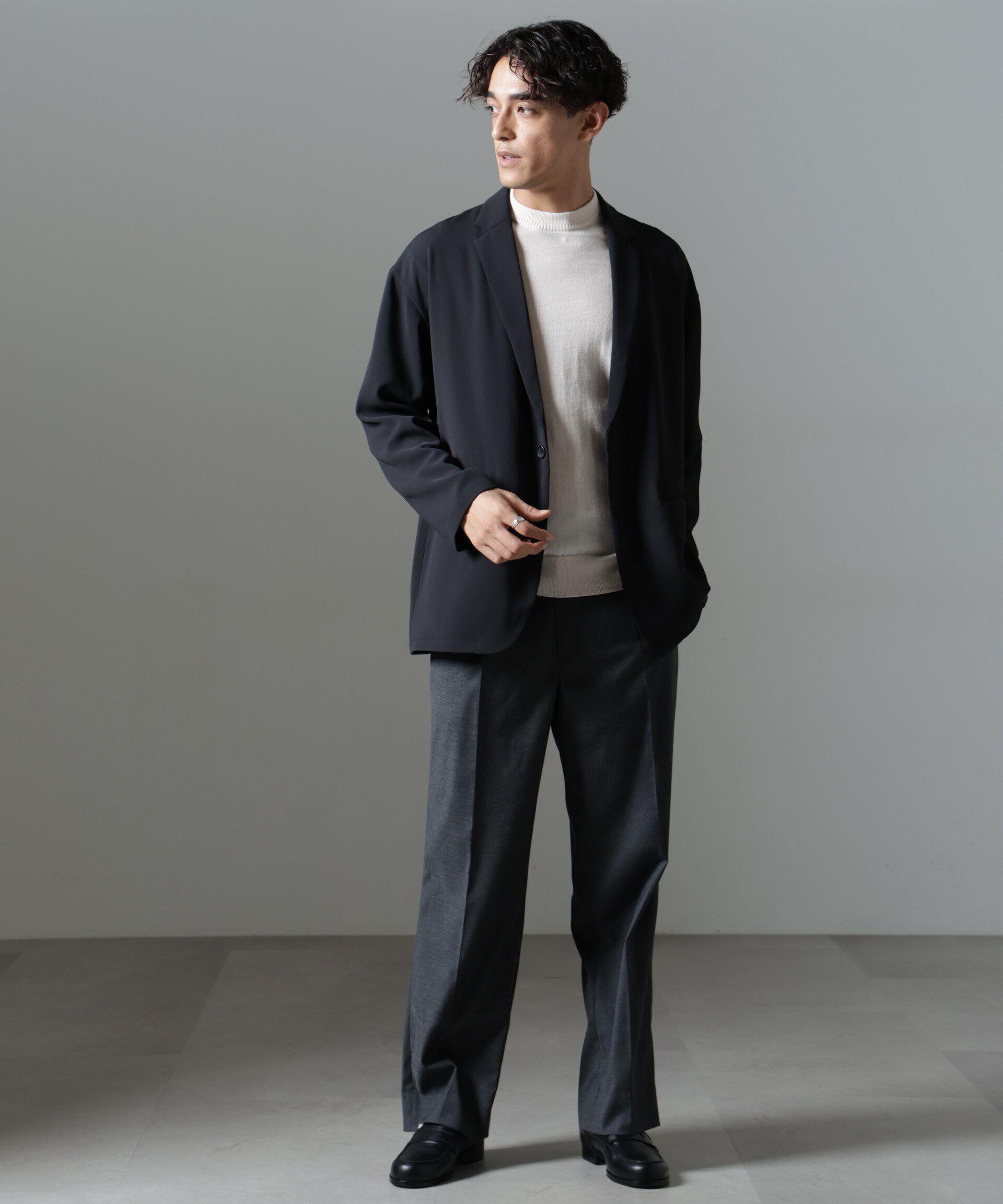 nano･universe「ドレープ ワイドジャケット(セットアップ可)」|テーラードジャケット|
