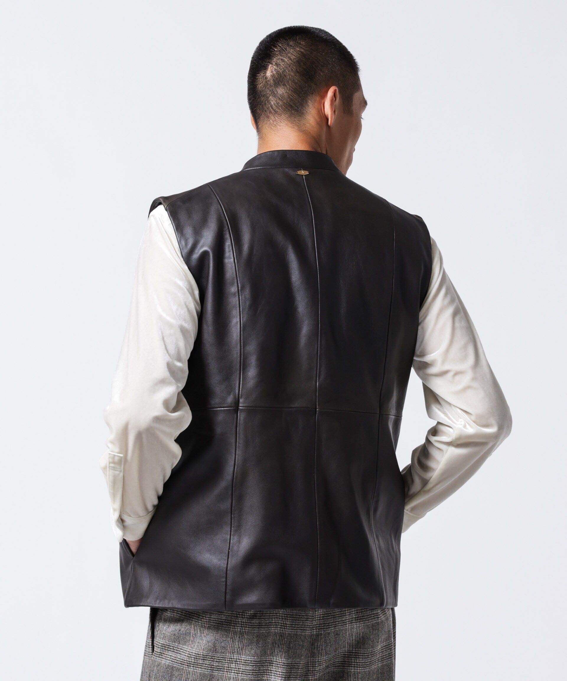 nano･universe「｢ASSEMBLANC｣ラムナッパレザージレ」|テーラードジャケット|