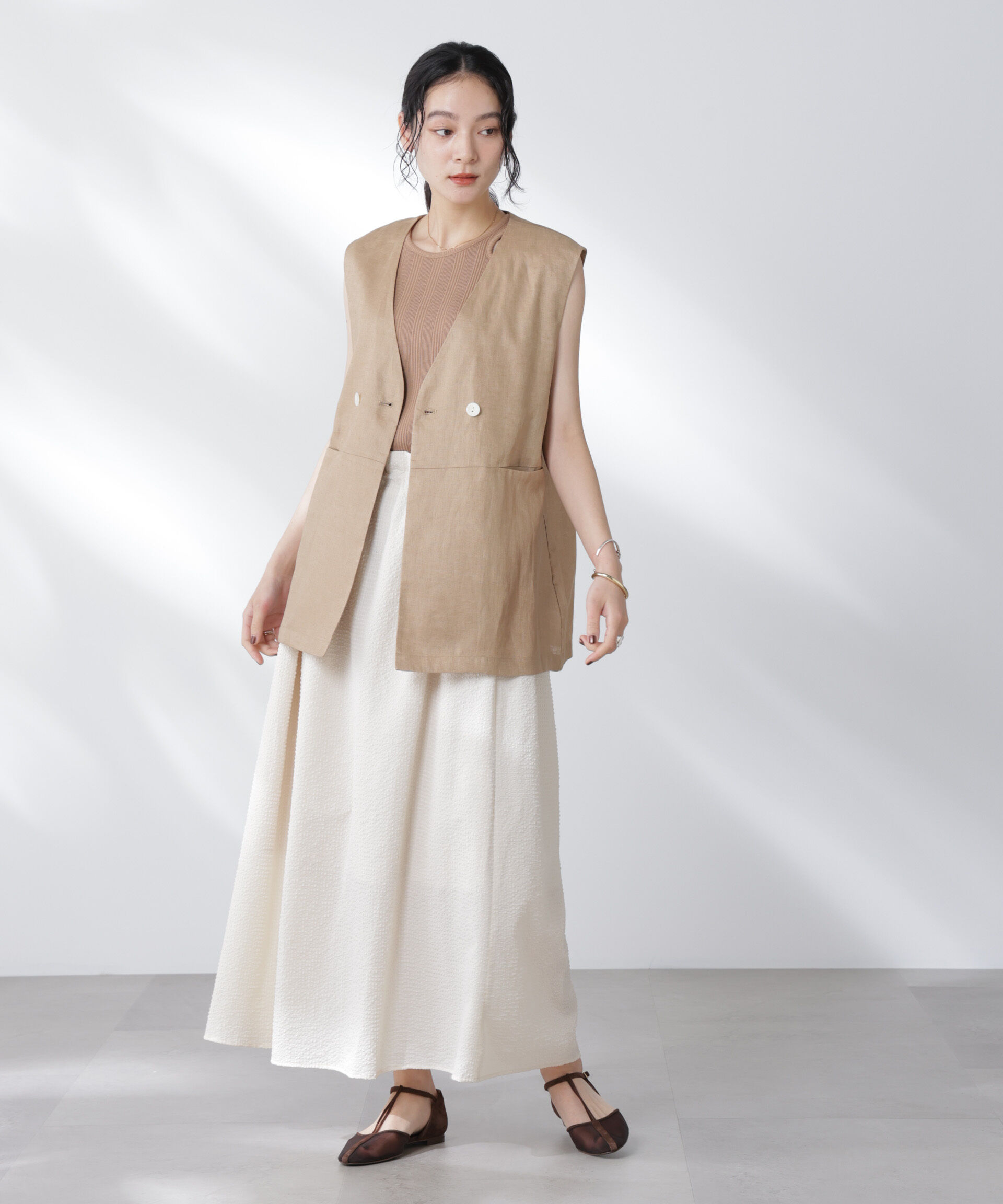 nano･universe「サッカーブラウス&times;スカートセットアップ」|ワンピース|