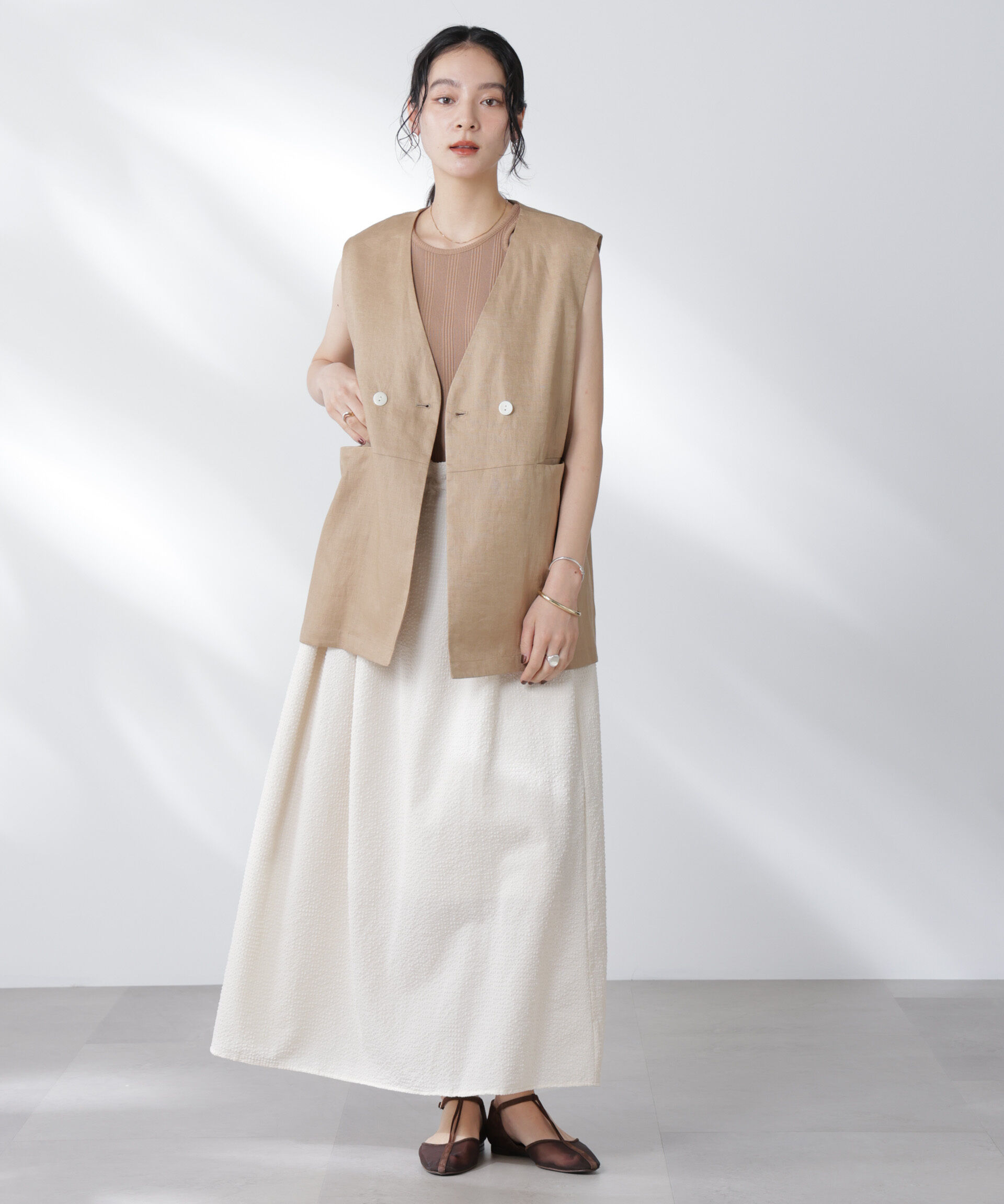 nano･universe「サッカーブラウス&times;スカートセットアップ」|ワンピース|