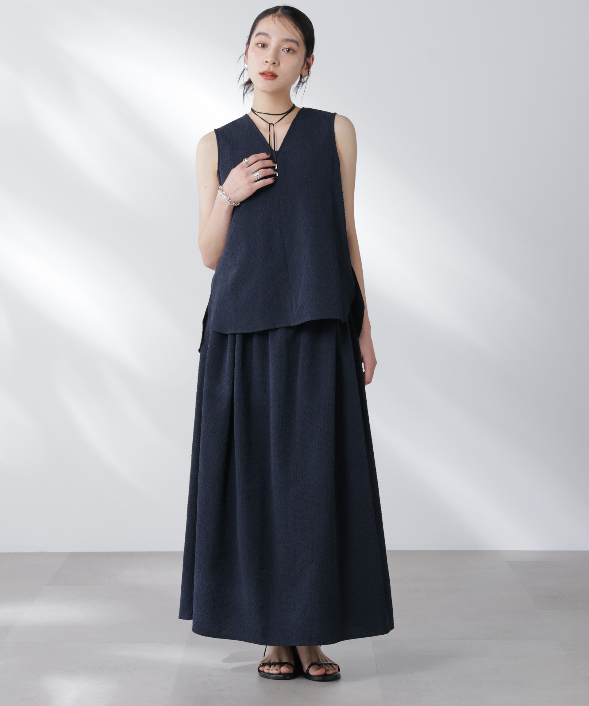 nano･universe「サッカーブラウス&times;スカートセットアップ」|ワンピース|