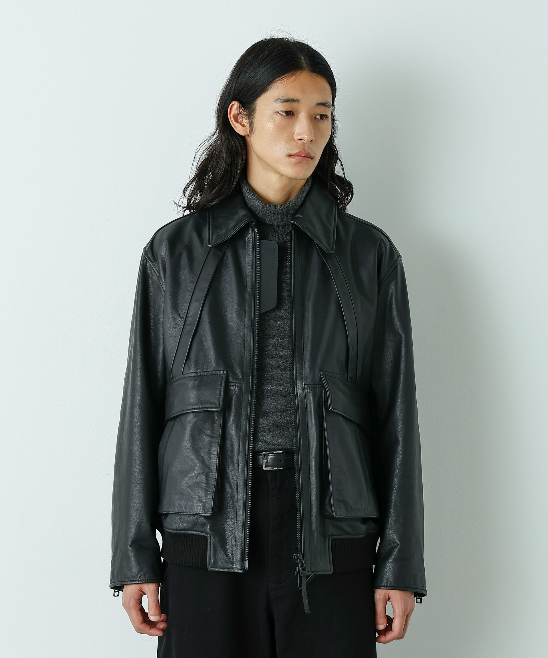 nano･universe「｢HOTEL PALACE｣ シングルライダース レザーJKT」|ライダースジャケット|