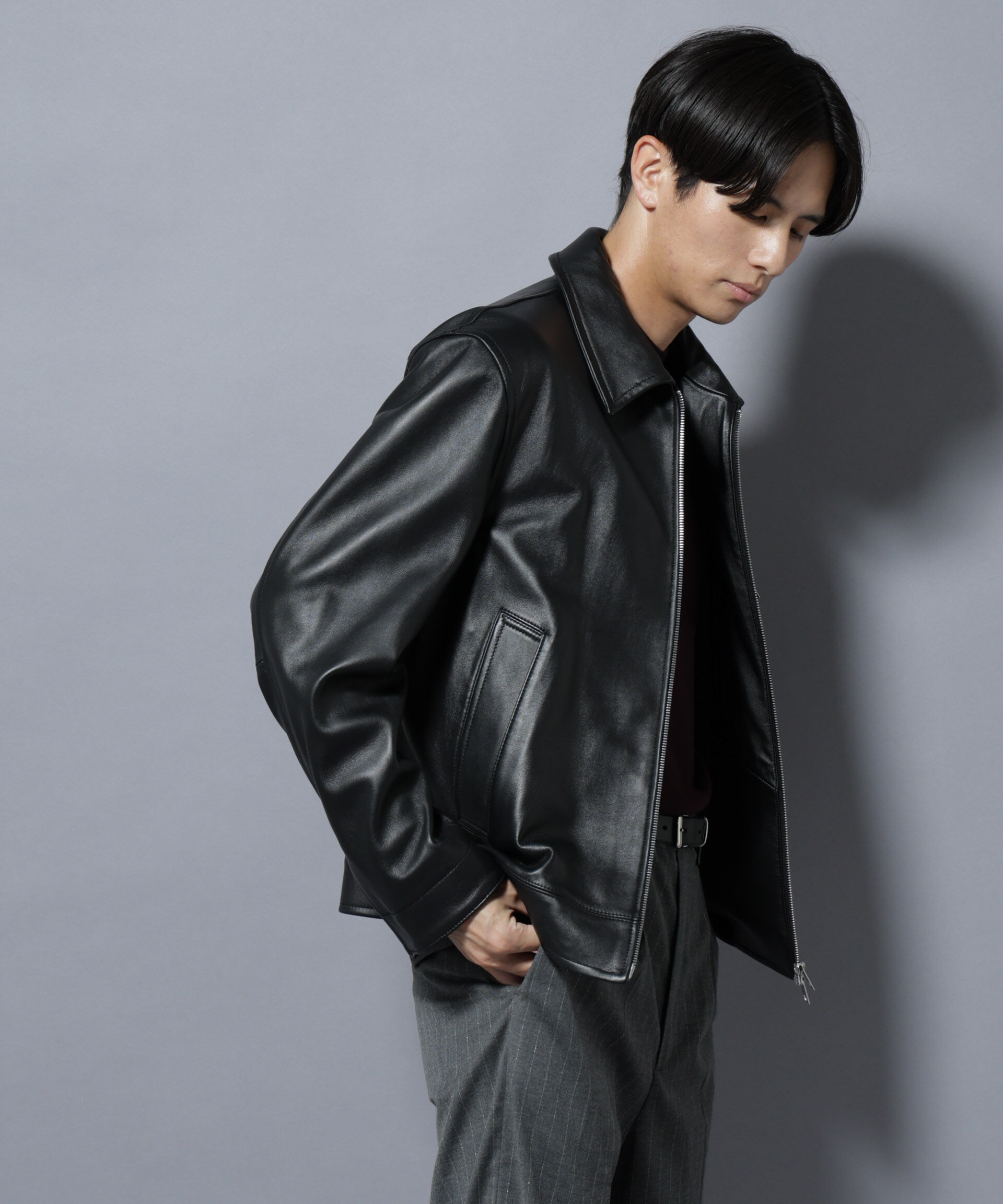 nano･universe「ラムナッパレザーライダースジャケット」|ライダースジャケット|