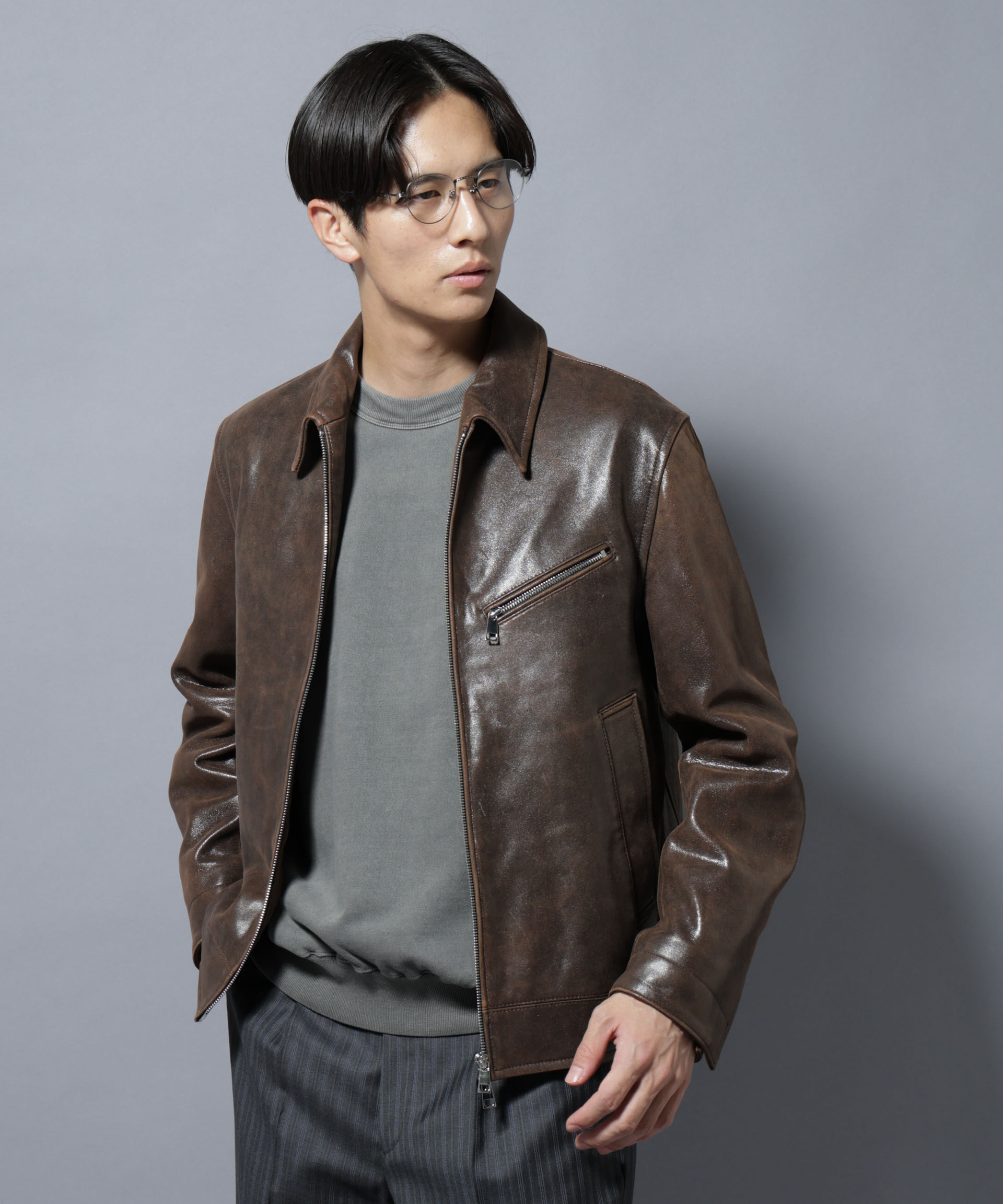 nano･universe「ラムナッパレザーライダースジャケット」|ライダースジャケット|