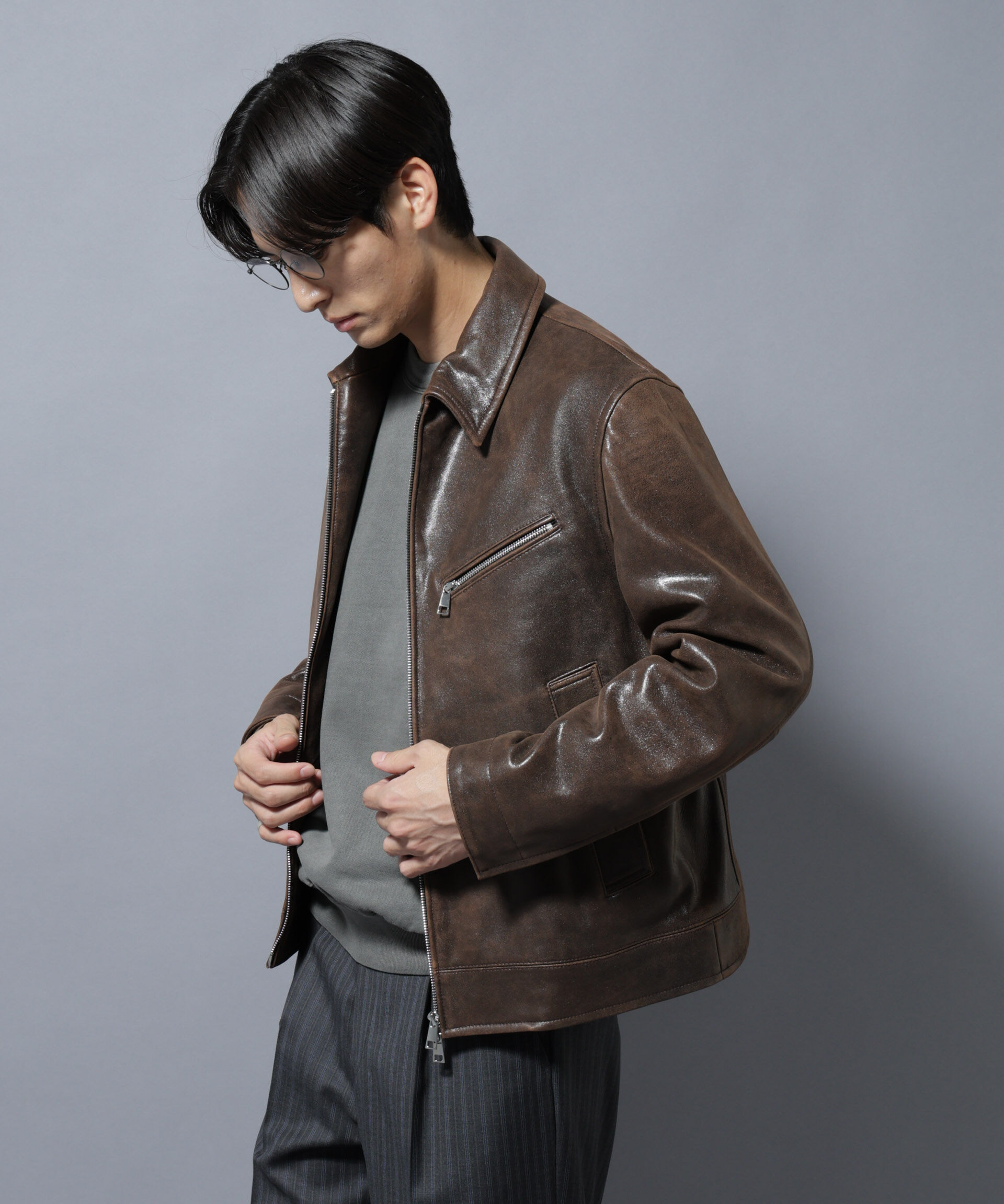 nano･universe「ラムナッパレザーライダースジャケット」|ライダースジャケット|