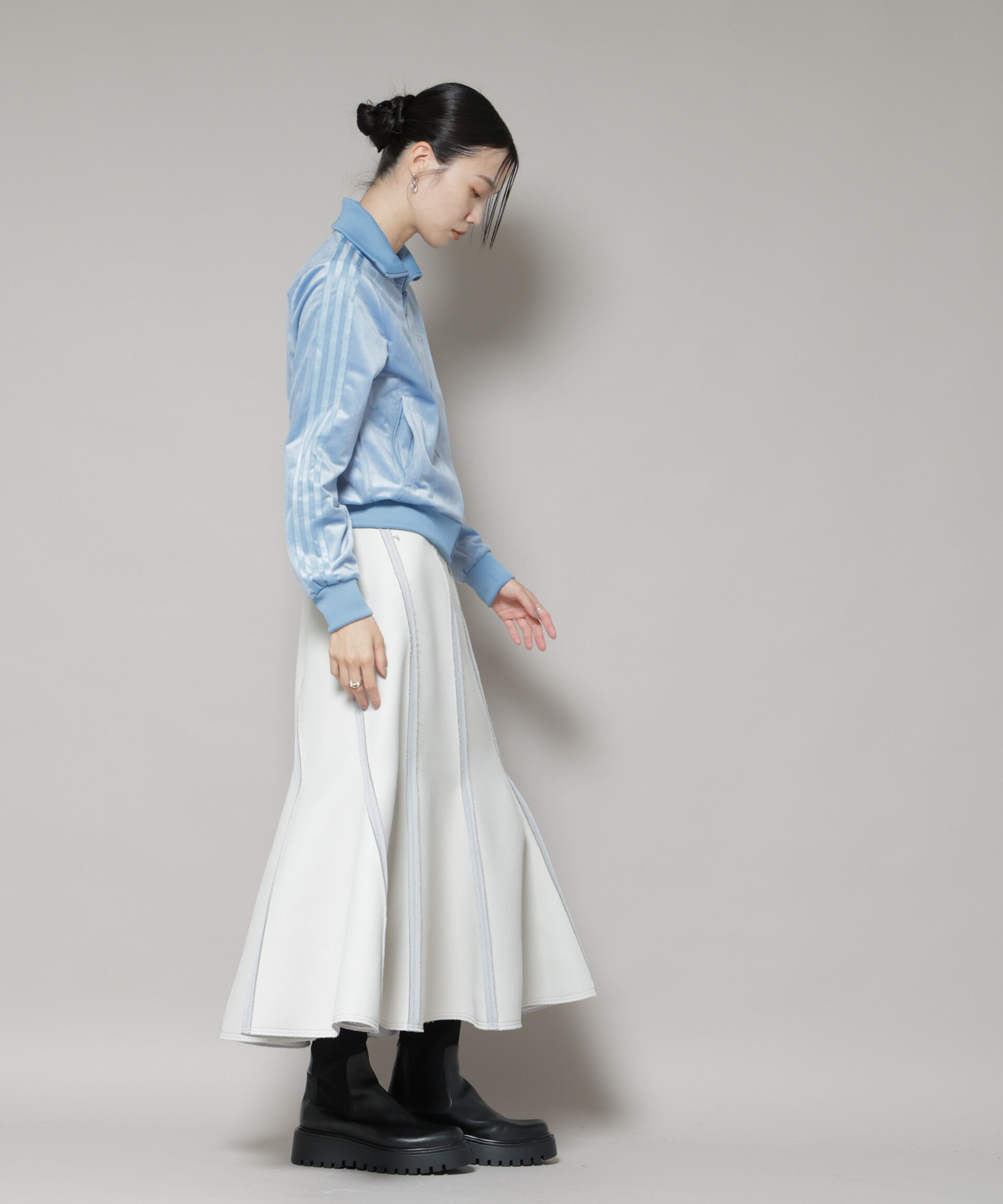 nano･universe「adidas/VELVET TRACK JAKET ASH BLUE」|テーラードジャケット|