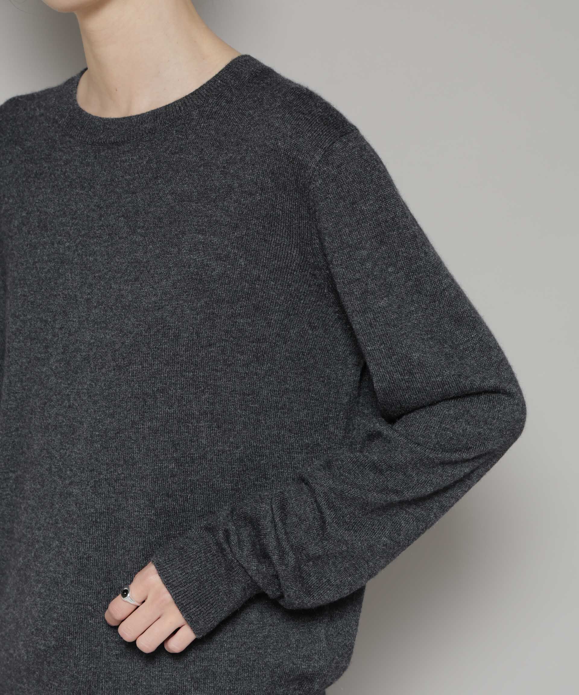 nano･universe「クルーネックカシミヤ混ニットプルオーバー」|ニット・セーター|
