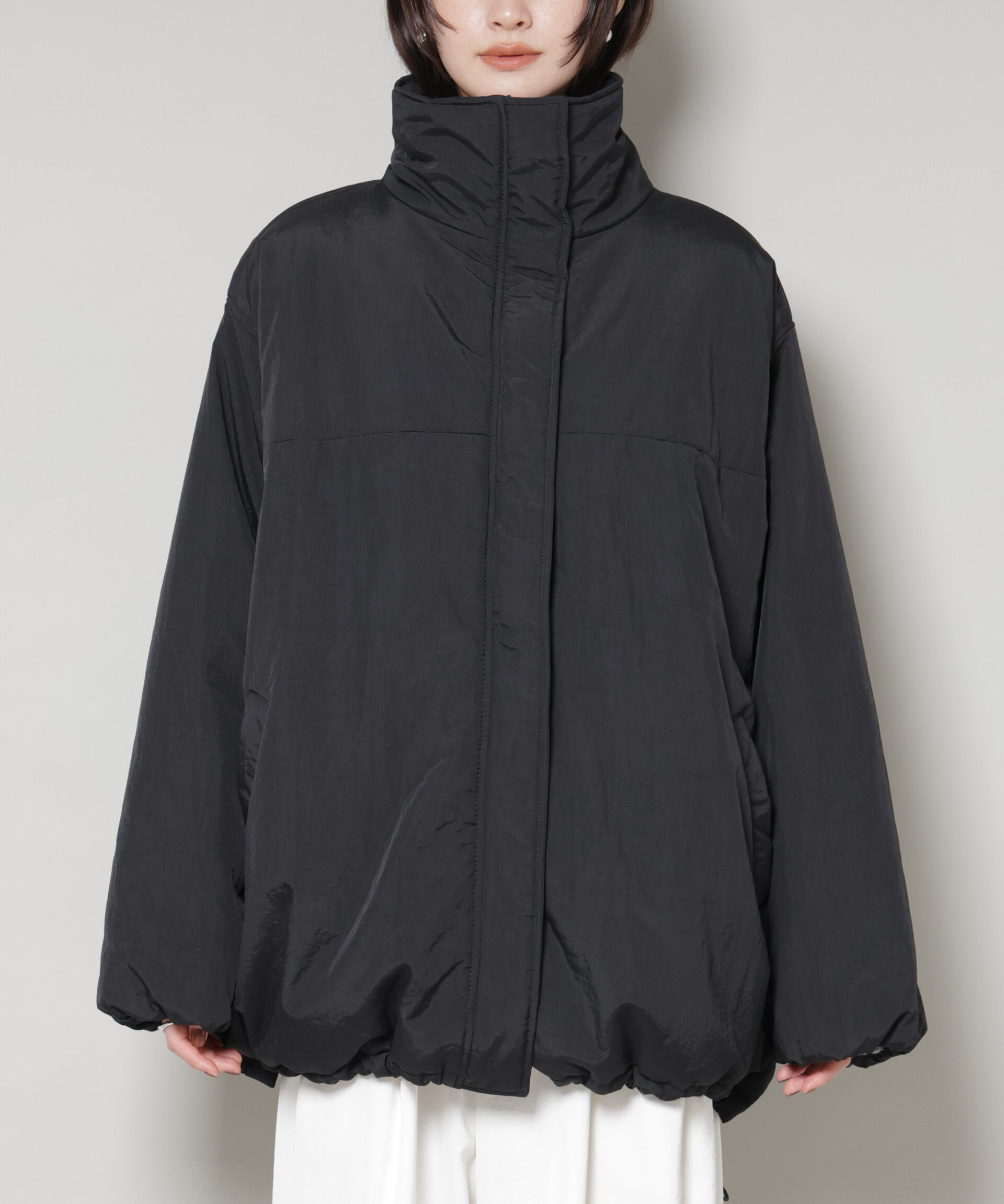 nano･universe「撥水加工 中綿スタンドオーバージップブルゾン」|ブルゾン・スタジャン|