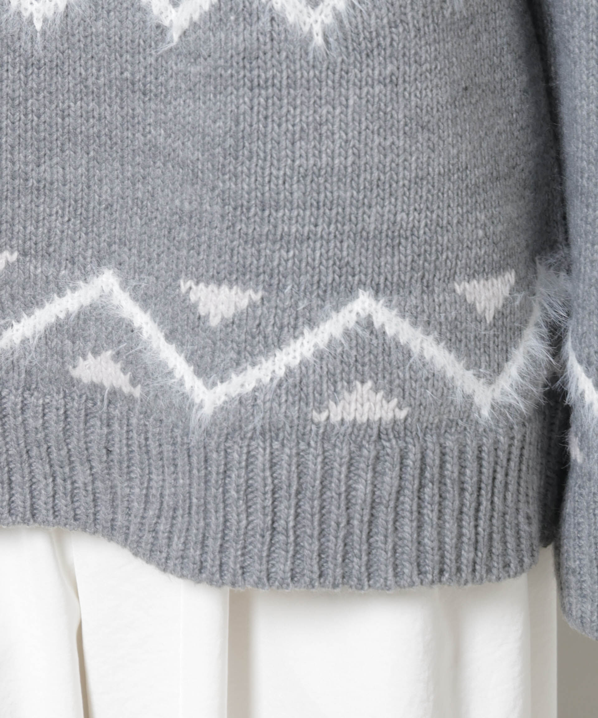 nano･universe「シャギーミックス求心柄ニットトップス」|ニット・セーター|