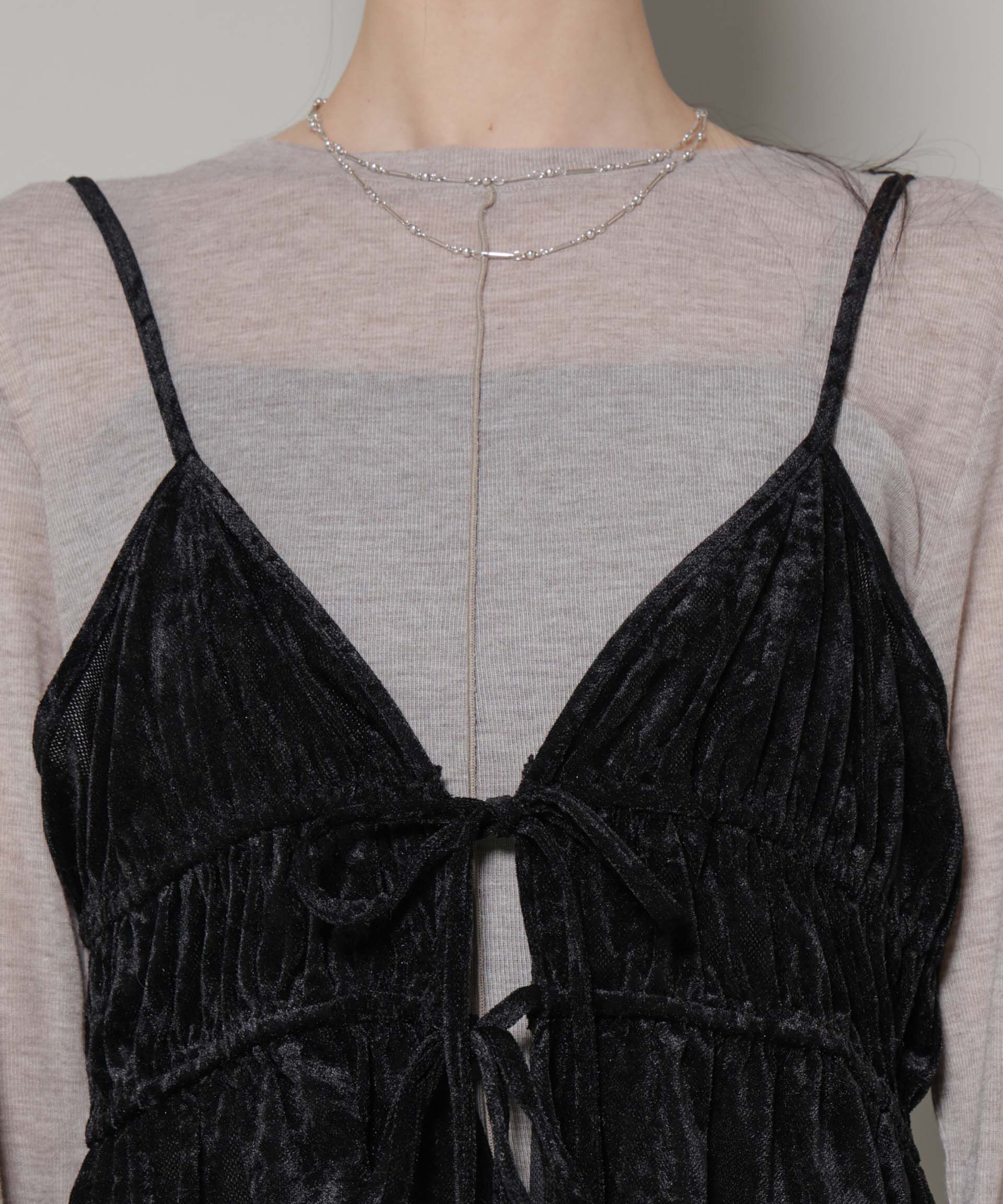 nano･universe「フロントリボンキャミソールビスチェ」|Tシャツ・カットソー|