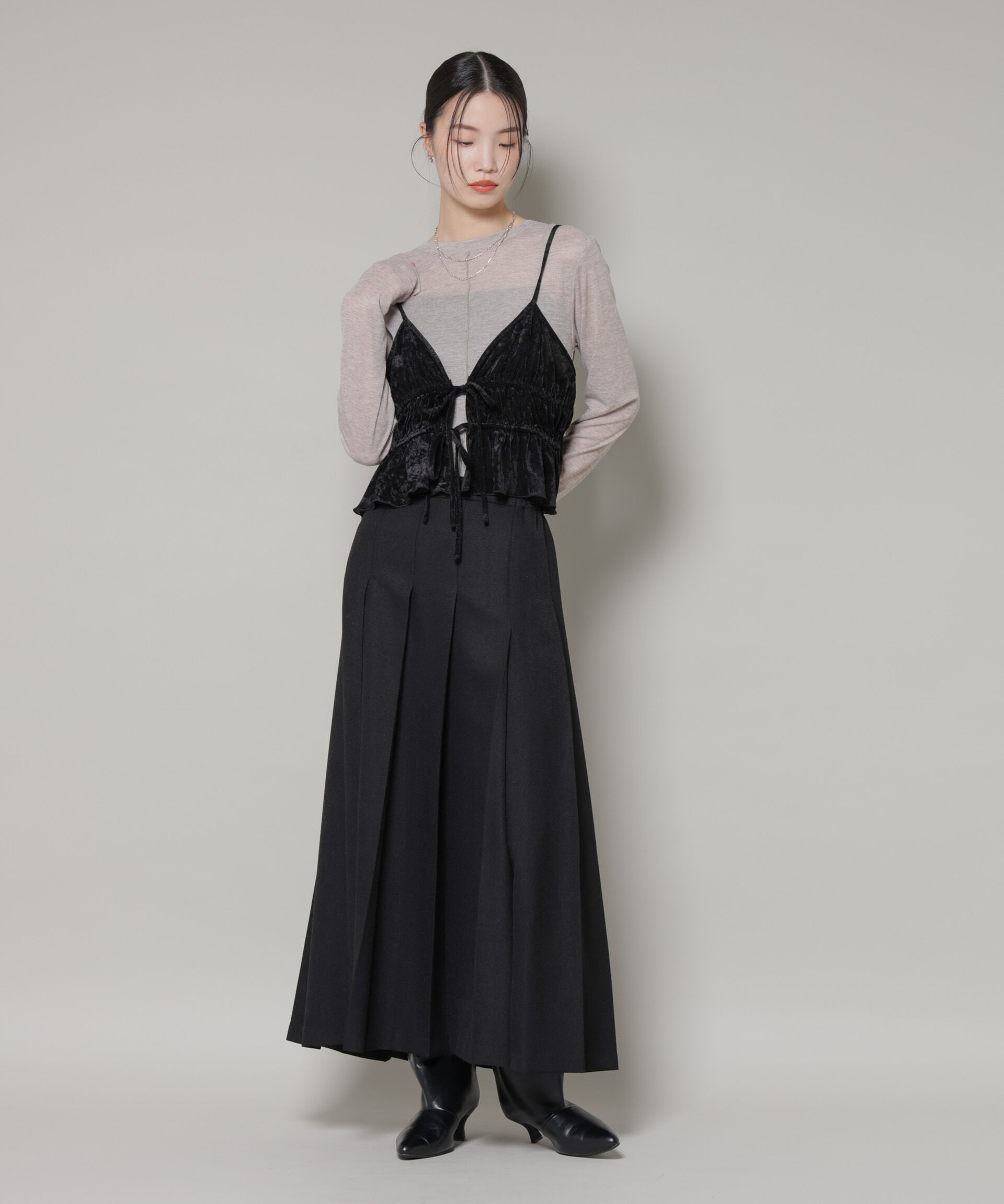 nano･universe「フロントリボンキャミソールビスチェ」|Tシャツ・カットソー|