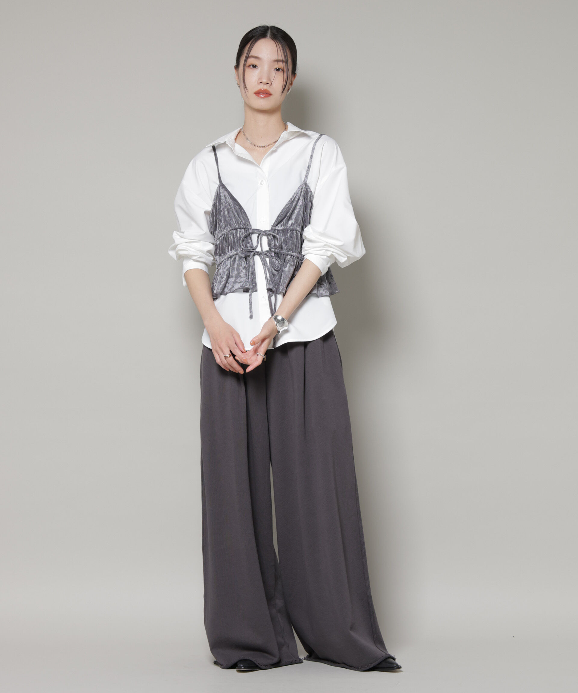 nano･universe「フロントリボンキャミソールビスチェ」|Tシャツ・カットソー|