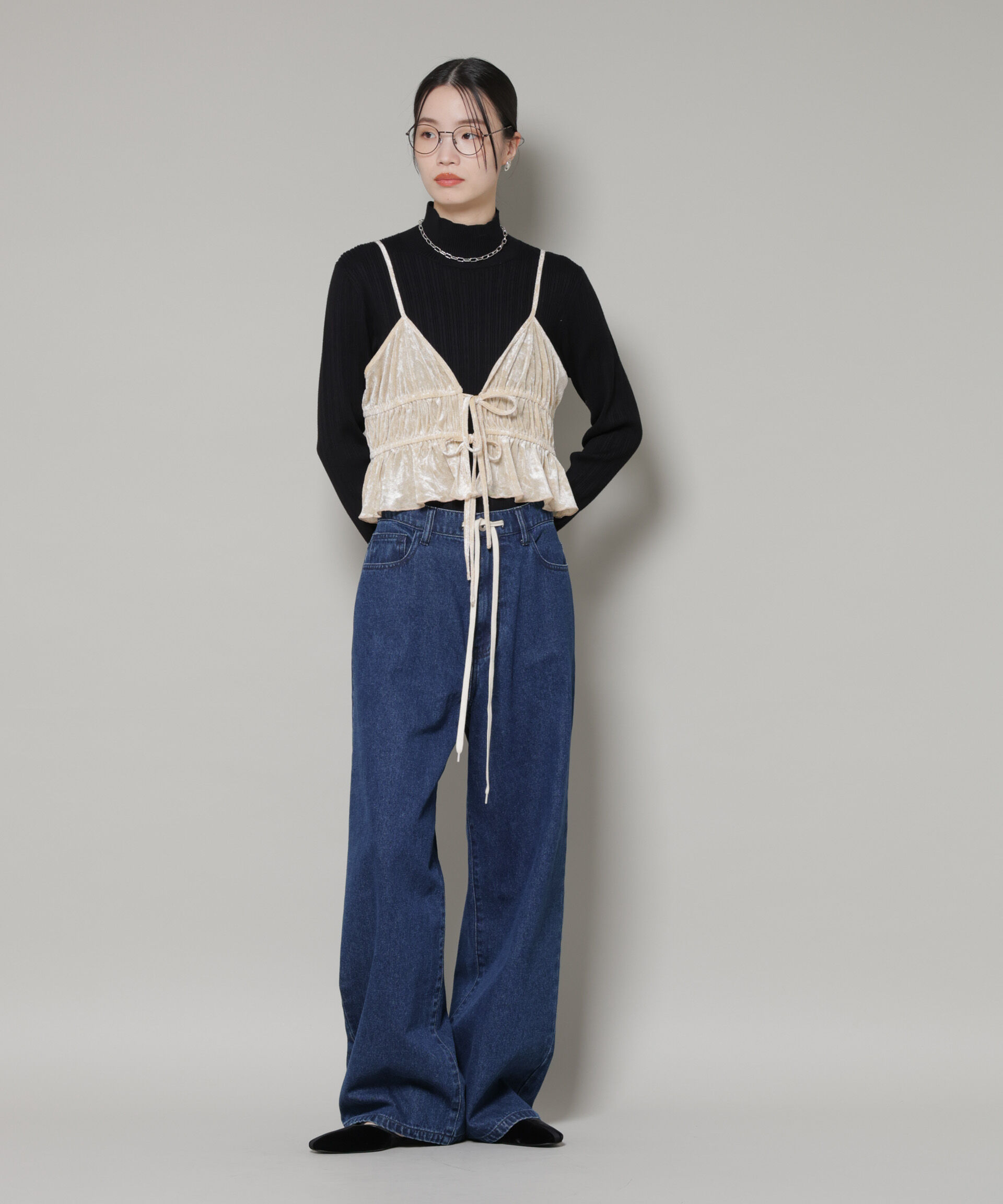 nano･universe「フロントリボンキャミソールビスチェ」|Tシャツ・カットソー|