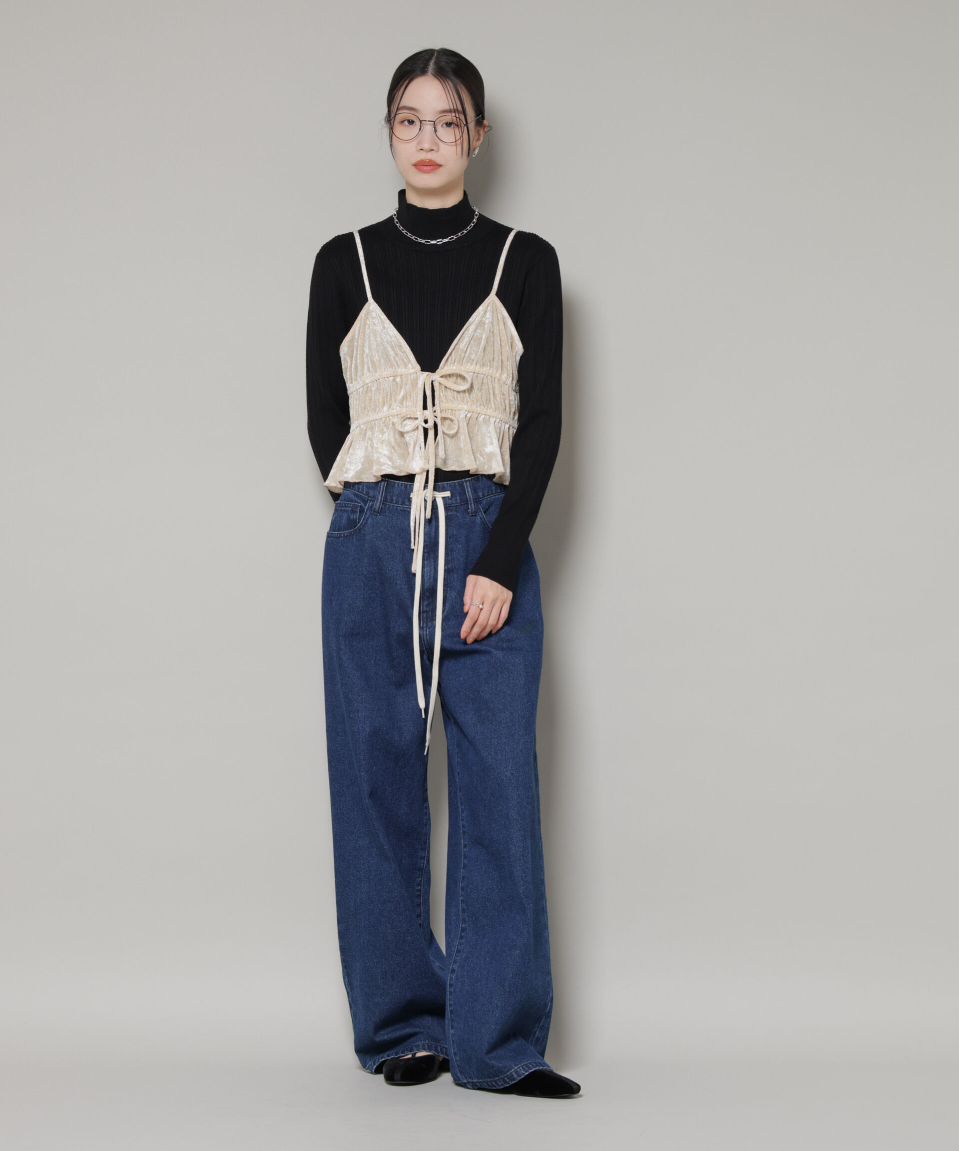 nano･universe「フロントリボンキャミソールビスチェ」|Tシャツ・カットソー|