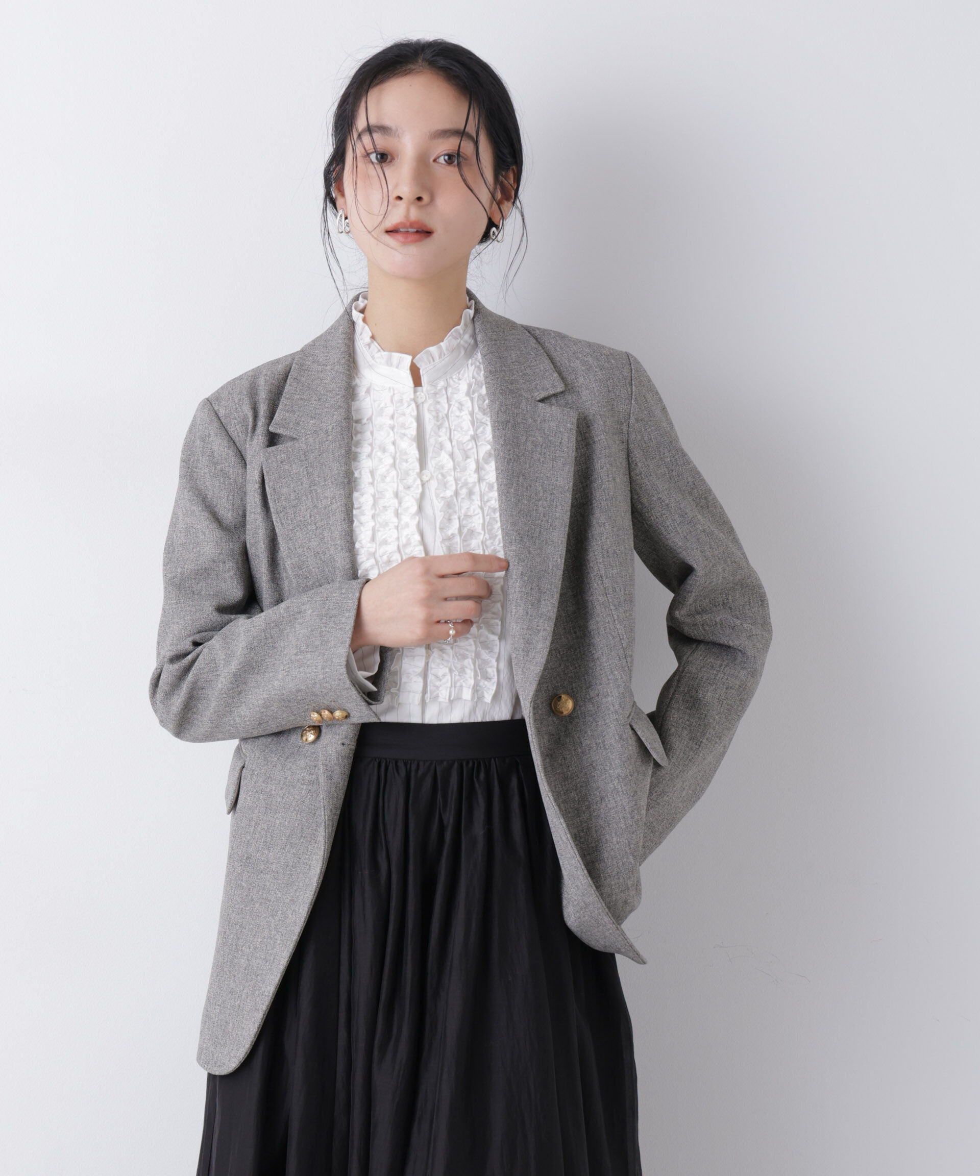 nano･universe「ツイーディーカルゼテーラードダブルジャケット」|テーラードジャケット|