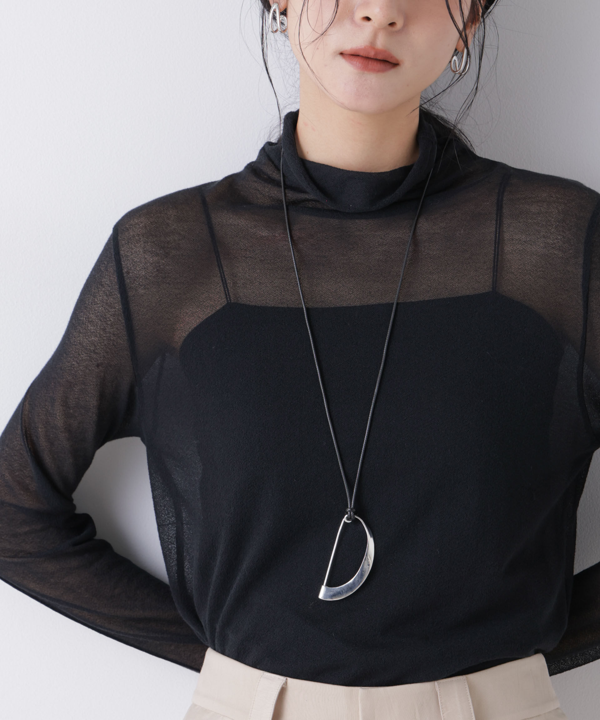 nano･universe「JAMIRAY/MODERN CURVE PIN NK」|ネックレス|シルバー