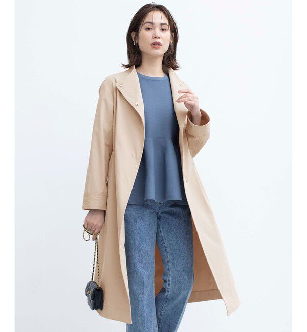 組曲「【WEB限定】コットンライクツイル スタンドネックコート」|その他|ベージュ系