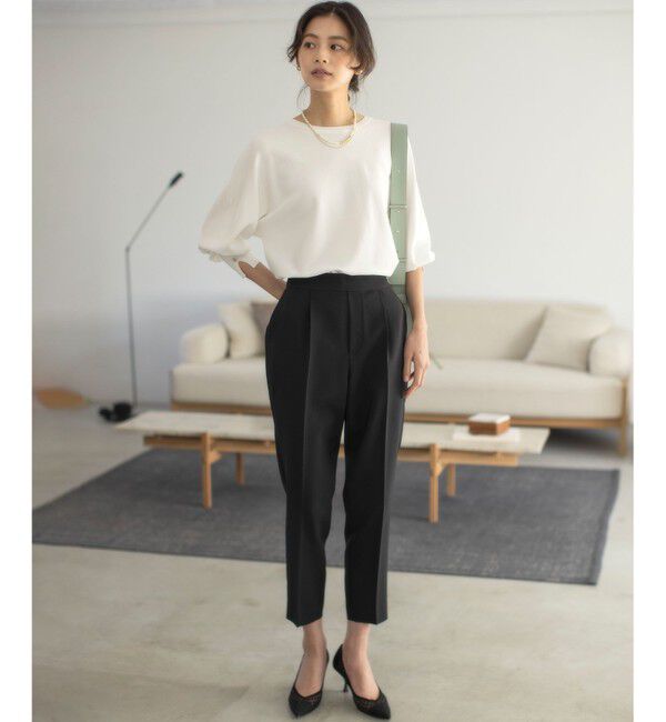 組曲「【ストレッチ・イージーケア】オシャクロス テーパードパンツ」|その他|ブラック系