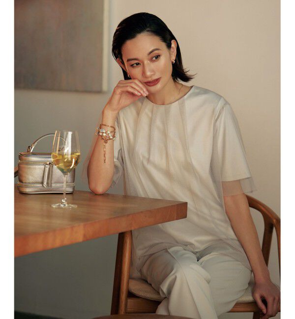 自由区「【洗える】シアーチュールプルオーバー カットソー」|Tシャツ・カットソー|