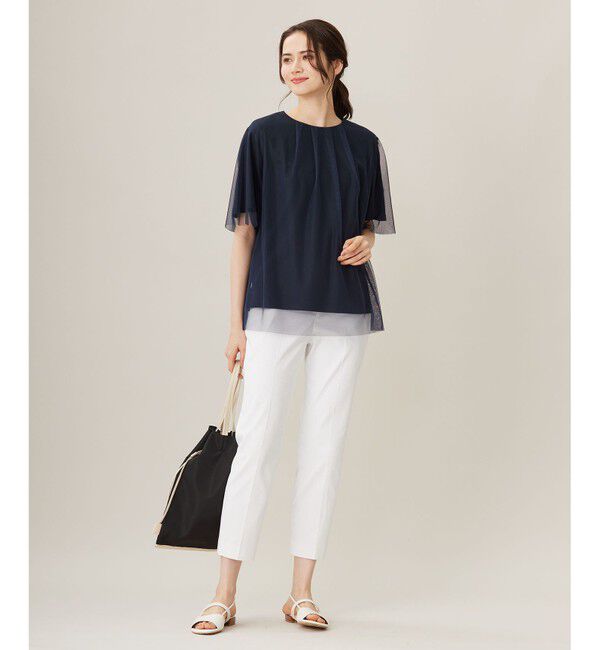 自由区「【洗える】シアーチュールプルオーバー カットソー」|Tシャツ・カットソー|