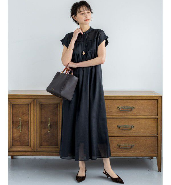 23区「【一部店舗限定/接触冷感/洗える】ラミータンブラー フレンチスリーブ ワンピース」|ワンピース|