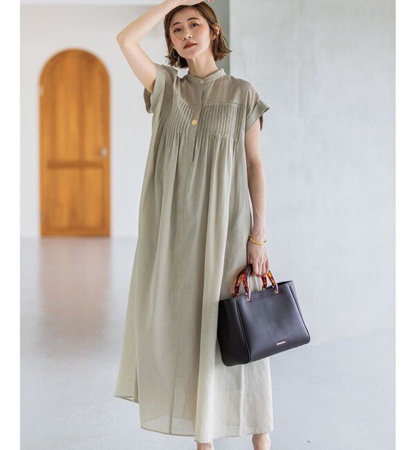 23区「【一部店舗限定/接触冷感/洗える】ラミータンブラー フレンチスリーブ ワンピース」|ワンピース|ベージュ系