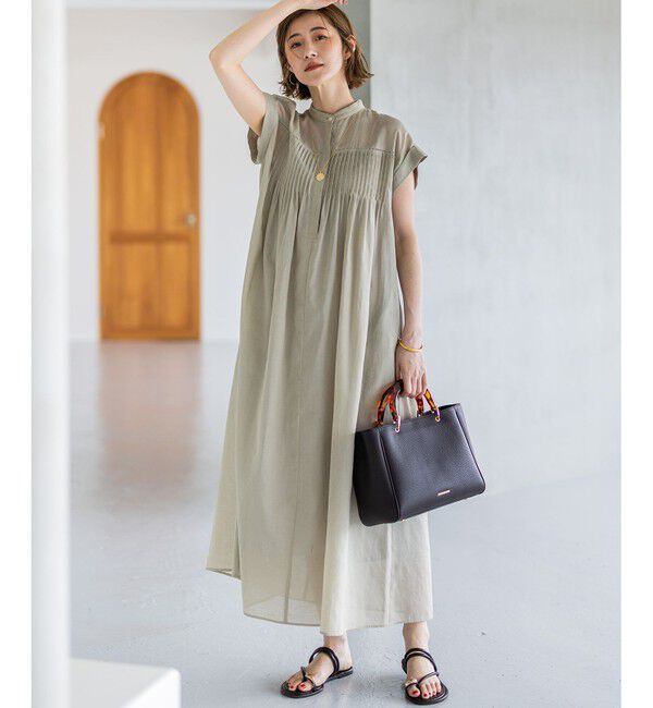 23区「【一部店舗限定/接触冷感/洗える】ラミータンブラー フレンチスリーブ ワンピース」|ワンピース|