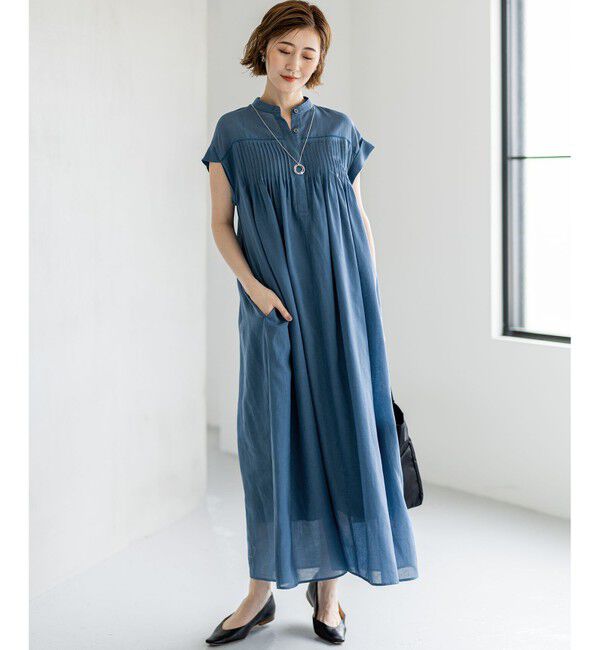 23区「【一部店舗限定/接触冷感/洗える】ラミータンブラー フレンチスリーブ ワンピース」|ワンピース|