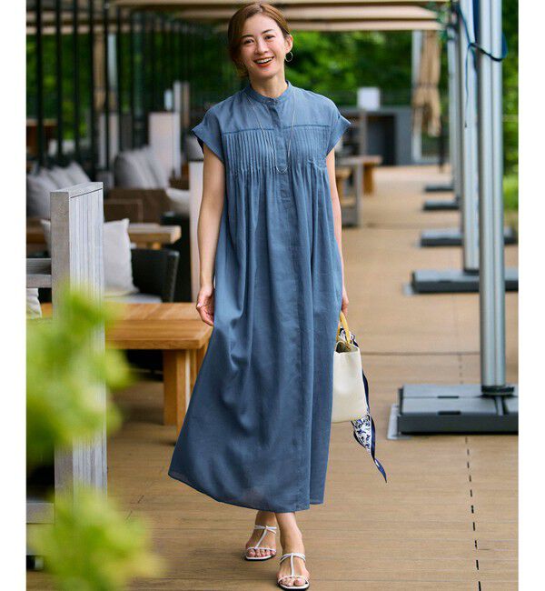 23区「【一部店舗限定/接触冷感/洗える】ラミータンブラー フレンチスリーブ ワンピース」|ワンピース|