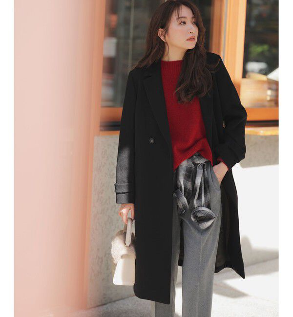 ANY SIS「ウールライクロング チェスターコート」|チェスターコート|ブラック