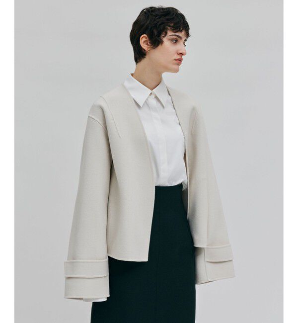 BEIGE,「GRASSE / リバーウールクロップドコート」|テーラードジャケット|Ecru