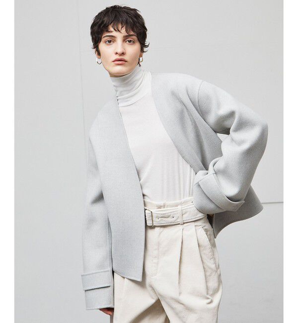 BEIGE,「GRASSE / リバーウールクロップドコート」|テーラードジャケット|L Gray