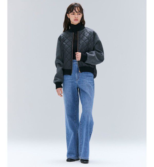 BEIGE,「【GISELe 10月号掲載】DOVER / 異素材ウールキルティングブルゾン」|ブルゾン・スタジャン|