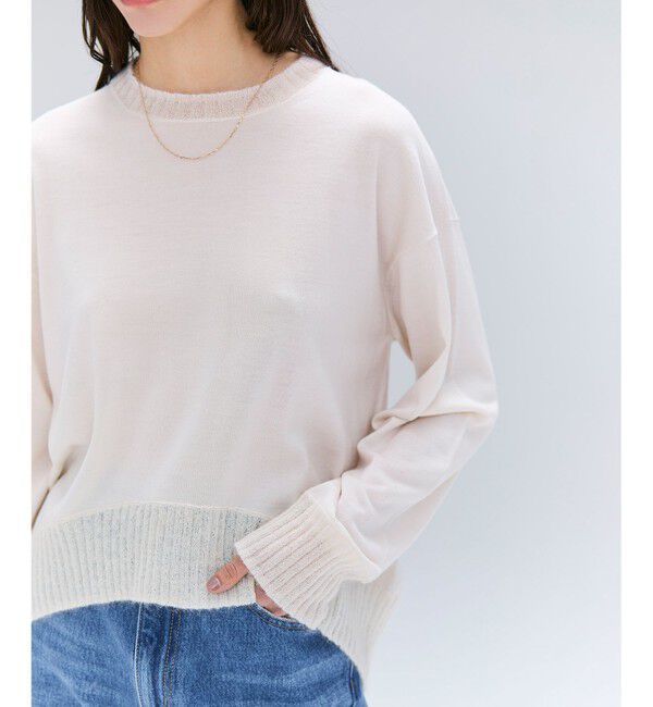 BEIGE,「【洗える】LA MONNAIE / モヘアMIXクルーネックニット」|ニット・セーター|