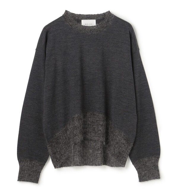 BEIGE,「【洗える】LA MONNAIE / モヘアMIXクルーネックニット」|ニット・セーター|