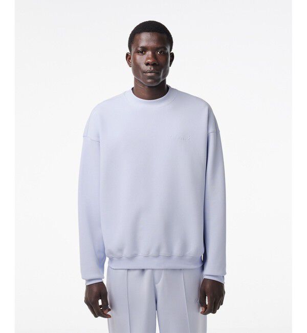 LACOSTE「オーガニックコットン 鹿の子 ダブルフェイス オーバーサイズ スウェットクルーネック トレーナー」|スウェット・ジャージ|ライトブルー