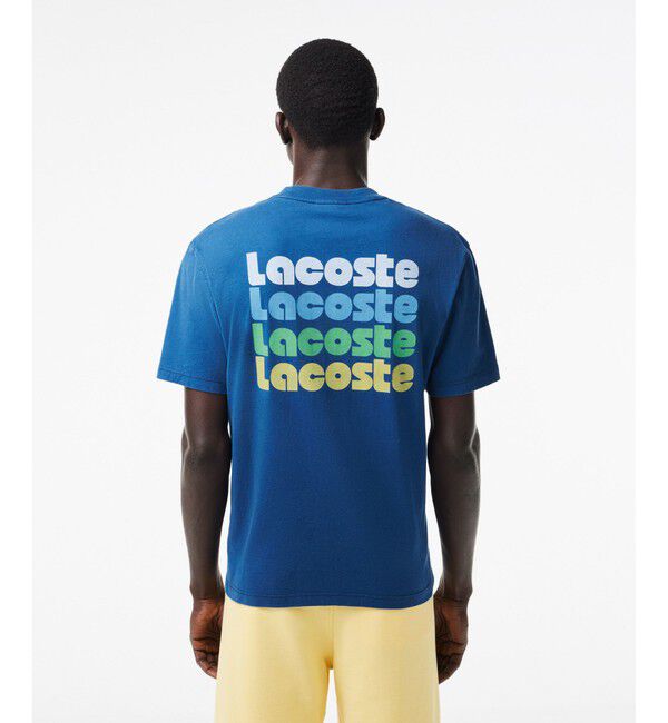 LACOSTE「リピートネームバックプリントTシャツ」|Tシャツ・カットソー|ダークブルー