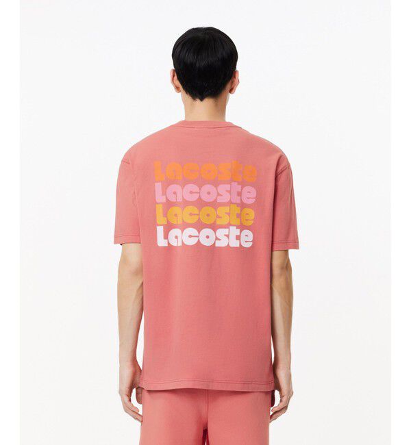 LACOSTE「リピートネームバックプリントTシャツ」|Tシャツ・カットソー|ローズ