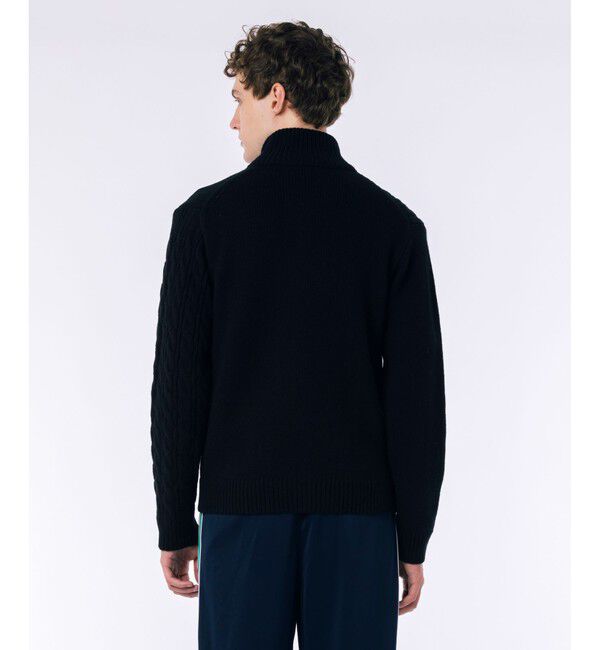 LACOSTE「クレイジーニッティングハイネックジップカーディガン / ダブルジップ ドライバーズニット」|カーディガン|