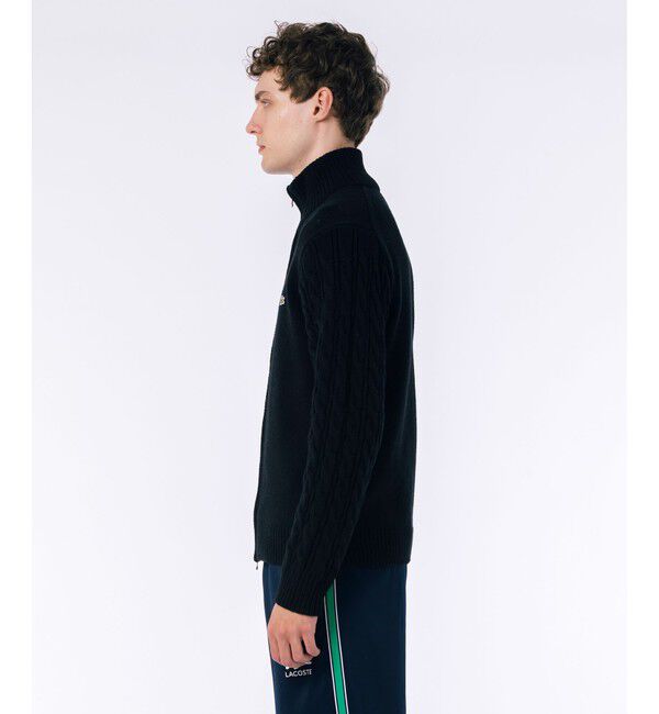 LACOSTE「クレイジーニッティングハイネックジップカーディガン / ダブルジップ ドライバーズニット」|カーディガン|