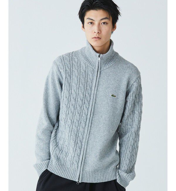 LACOSTE「クレイジーニッティングハイネックジップカーディガン / ダブルジップ ドライバーズニット」|カーディガン|