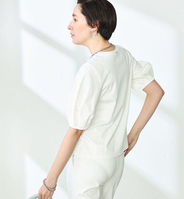 NOLLEY'S「高機能 LA＋スムース5分袖プルオーバーカットソー」|Tシャツ・カットソー|ホワイト