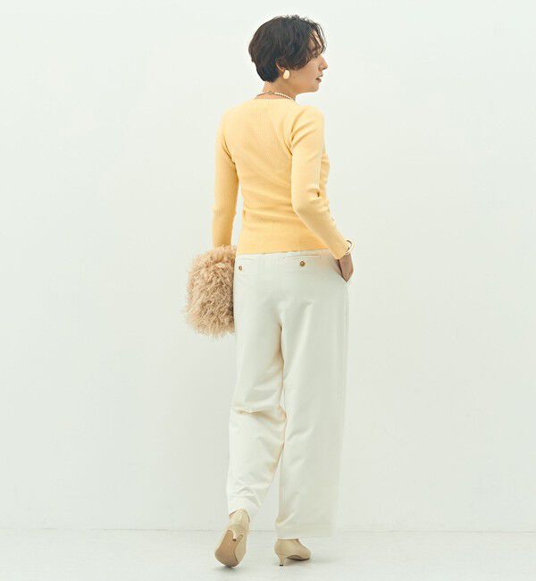 NOLLEY'S sophi「《アンサンブル対応》《手洗い可能》カシミヤ混リブUネックプルオーバー」|ニット・セーター|