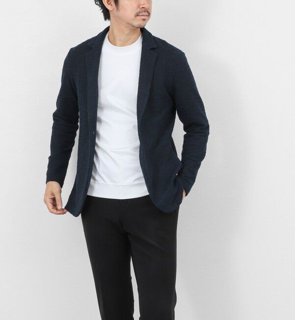 Stutostein「《ビジカジ対応》ツィードジャージーテーラーCD 26SS」|カーディガン|