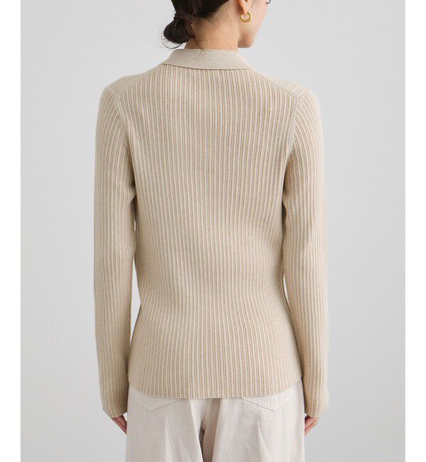 SALON adam et rope'「コットンシルクカシミアリブポロカーディガン」|カーディガン|