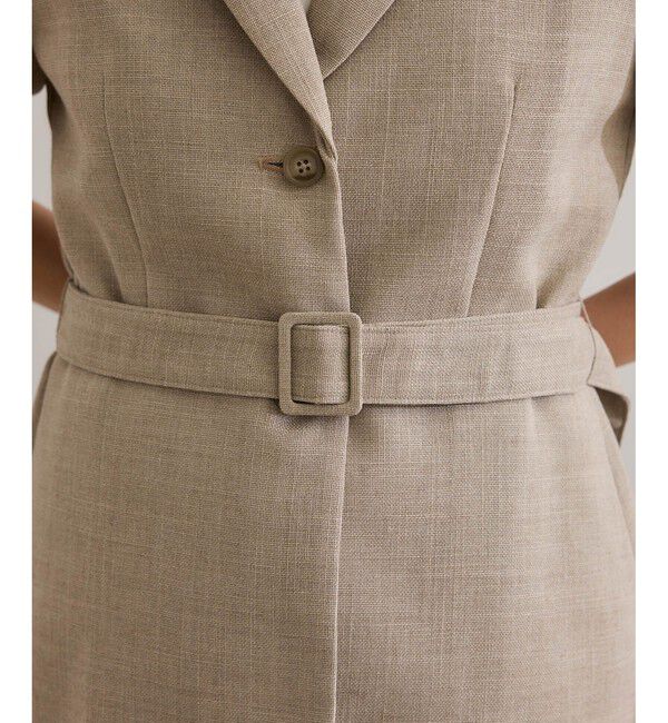 ROPE「リネンライク ベルテッドジャケット/セットアップ対応」|テーラードジャケット|